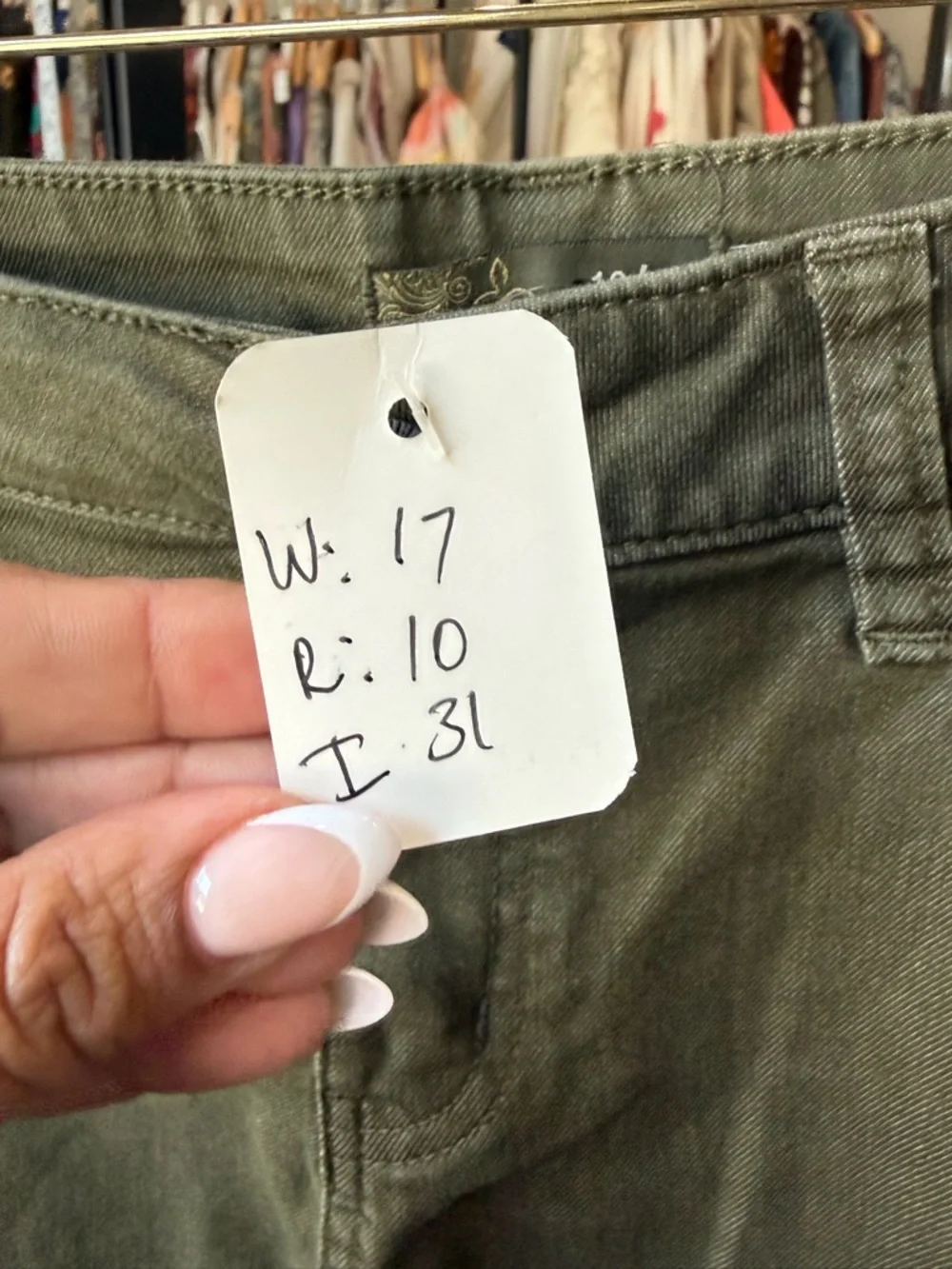 Prana Olive-Tone Stretch Skinny Jeans Size 10